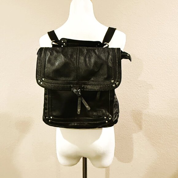 The Sak Ventura Convertible Crossbody Shoulder or Backpack Black Leather Bag main image 4